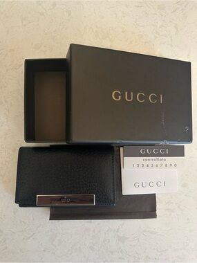 Gucci Black Leather Key Holder Wallet